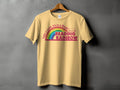 Yellow t-shirt with "Reading Rainbow" text and rainbow graphic.