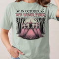 In October we wear pink, witches in pink dresses in forest