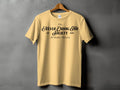 Yellow t-shirt with black text "The Never Ending TBR Society est 1995 All Readers Welcome".