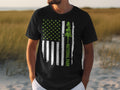 Black t-shirt with distressed American flag design featuring a tree and "National Park".