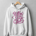 White hoodie with pink "Killer Tits Club" text and small star accents.